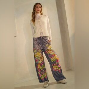 Oddi faux denim floral  Print Women's Sweatpants